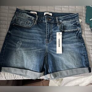 Vigoss Marley Dark Blue Mid-Rise Denim Shorts NWT